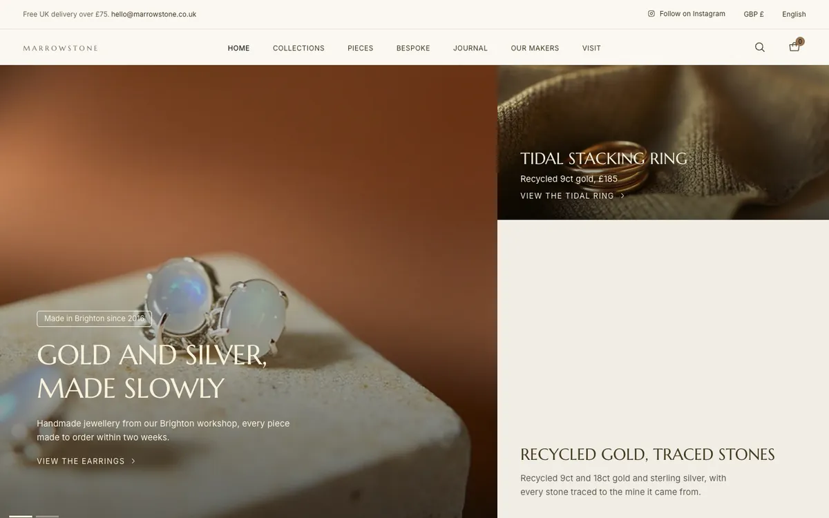 The opening of Marrowstone, a sample site Briks built for an example jewellery studio
