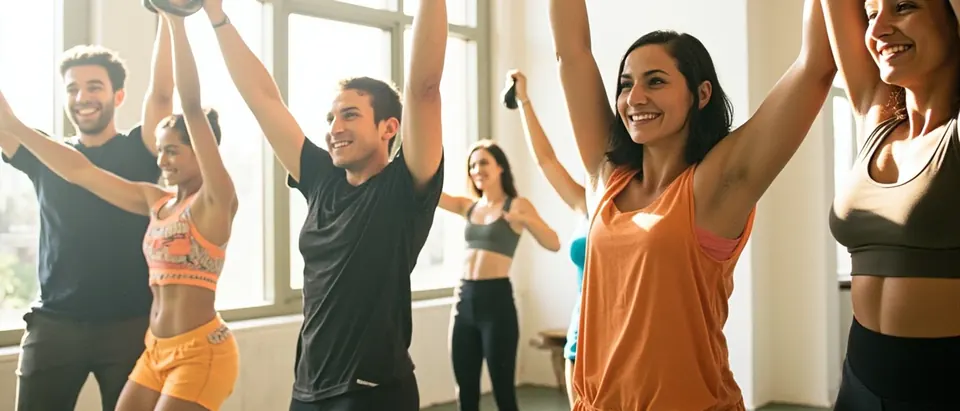 A group fitness class